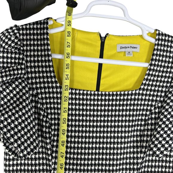 Women 12 Houndstooth Wide Leg Jumpsuit Pockets Stretch By Shelby & Palmer Office - Picture 12 of 16